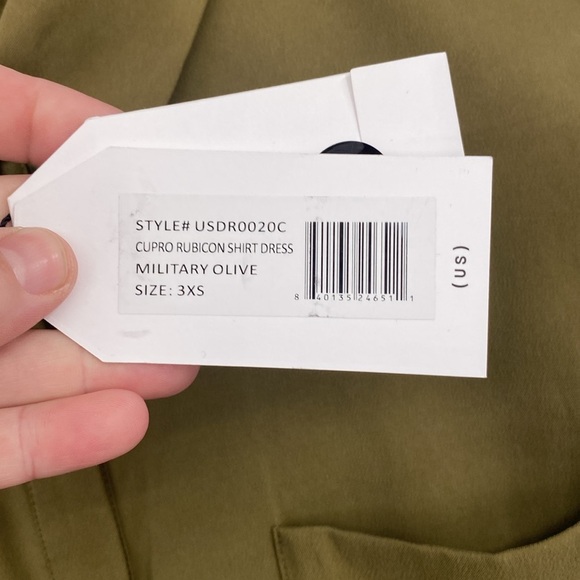 Universal Standard Shirt Dress Womens 3XS 2-4‎ Military OIive Cubro Rubicon - Picture 5 of 13